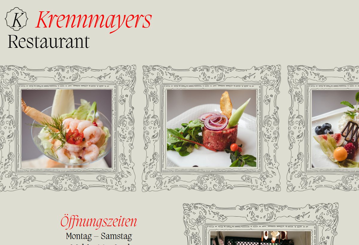 Website-Vorschau von Krennmayers Restaurant
