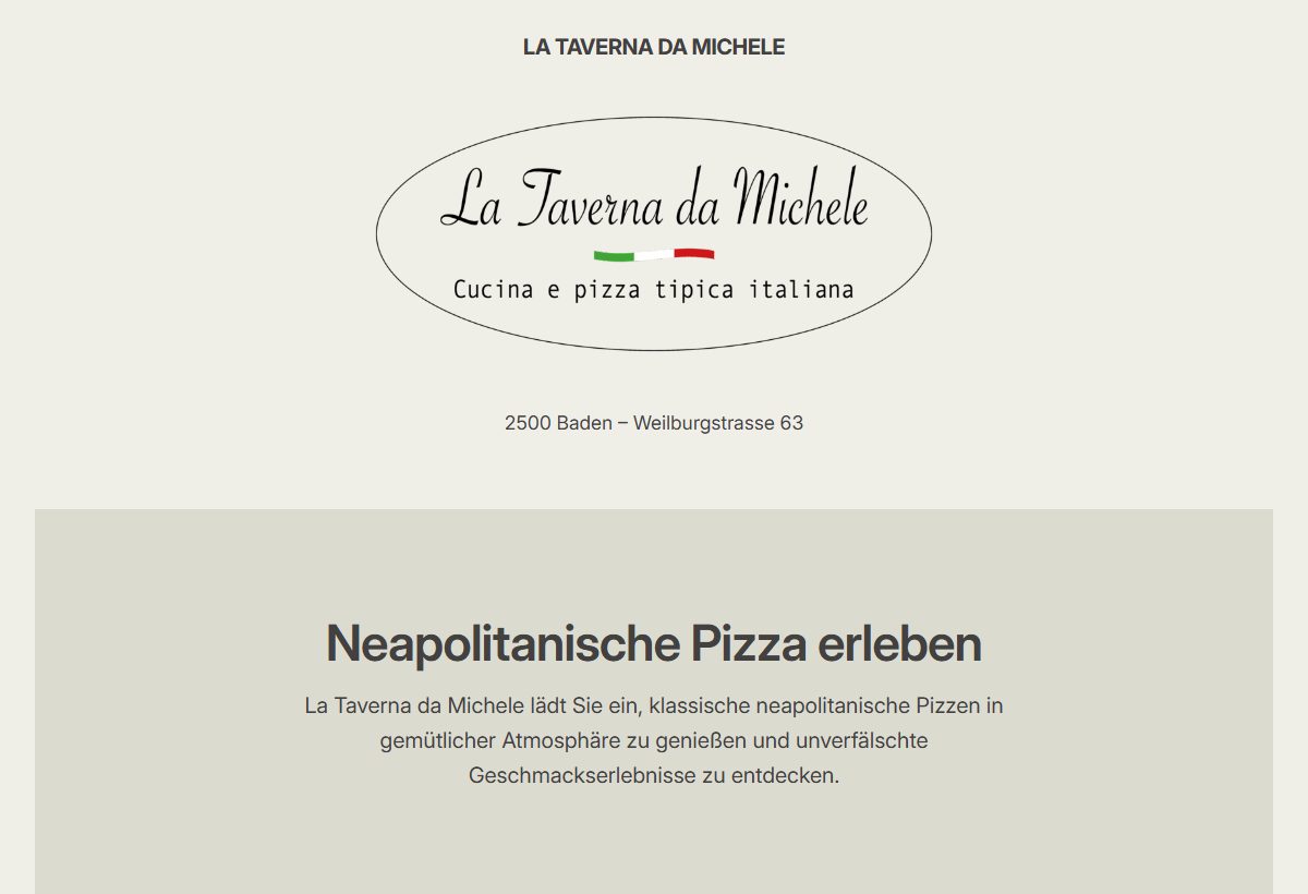 Website-Vorschau von La Taverna da Michele