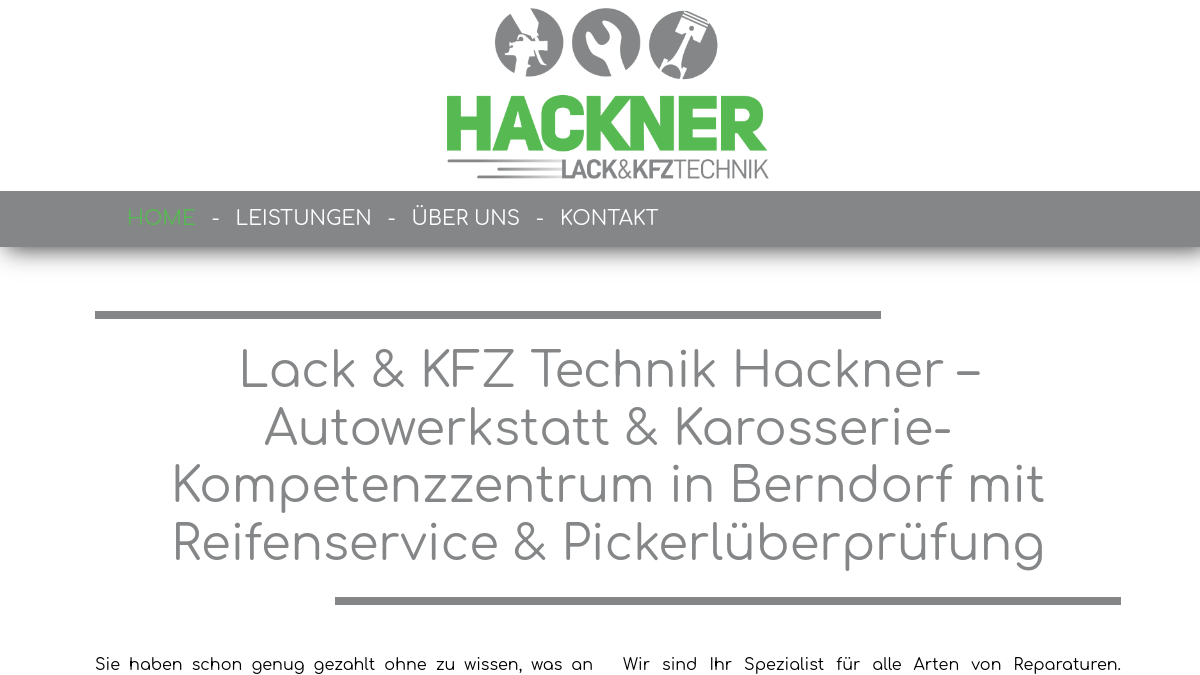 Website-Vorschau von Lack & KFZ Technik Hackner