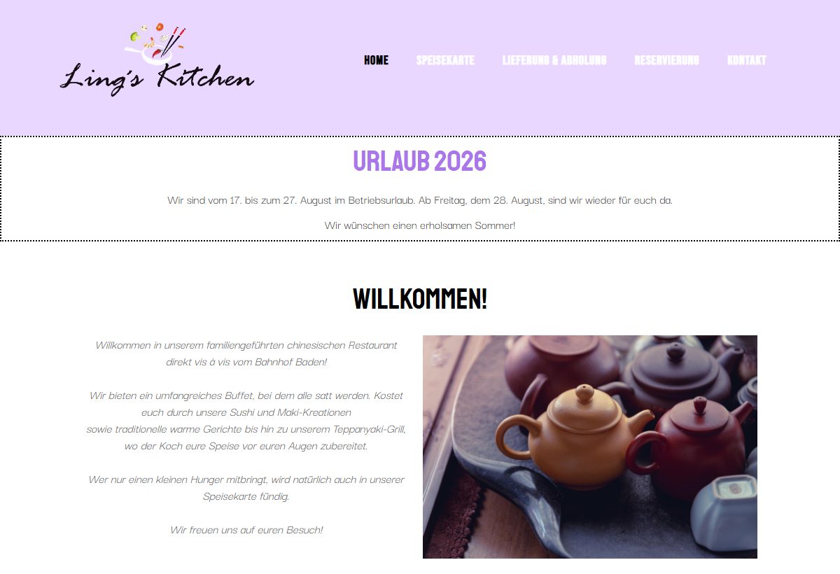 Website-Vorschau von Ling's Kitchen