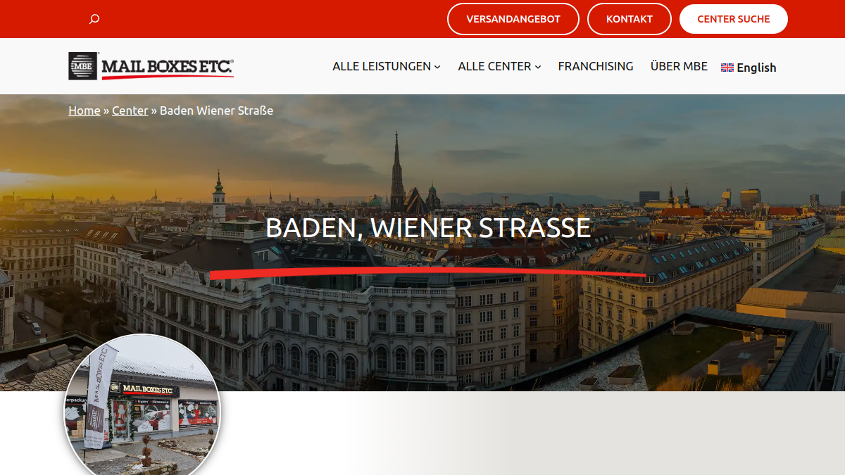 Website-Vorschau von Mail Boxes Etc. - Versand, Verpackung, Grafik & Druck Baden