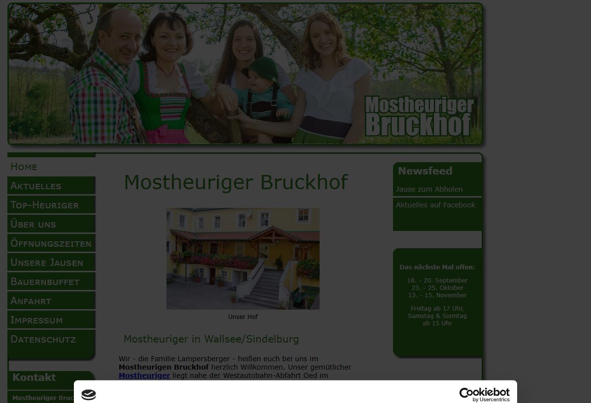 Website-Vorschau von Mostheuriger Bruckhof