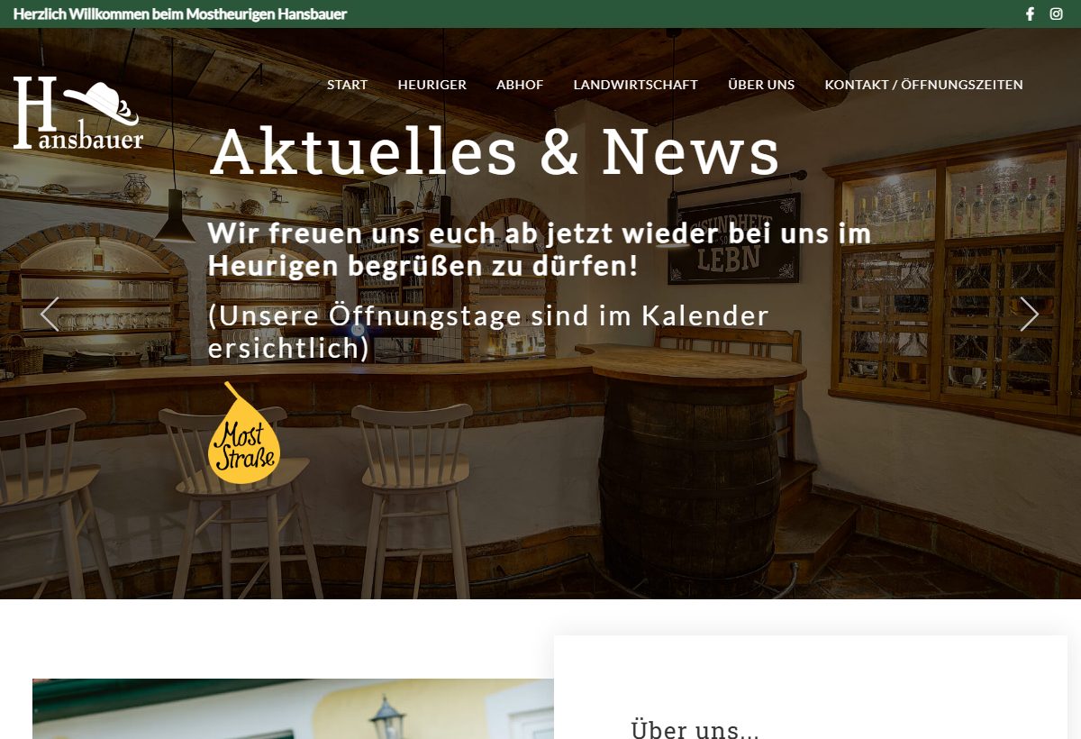 Website-Vorschau von Mostheuriger Hansbauer