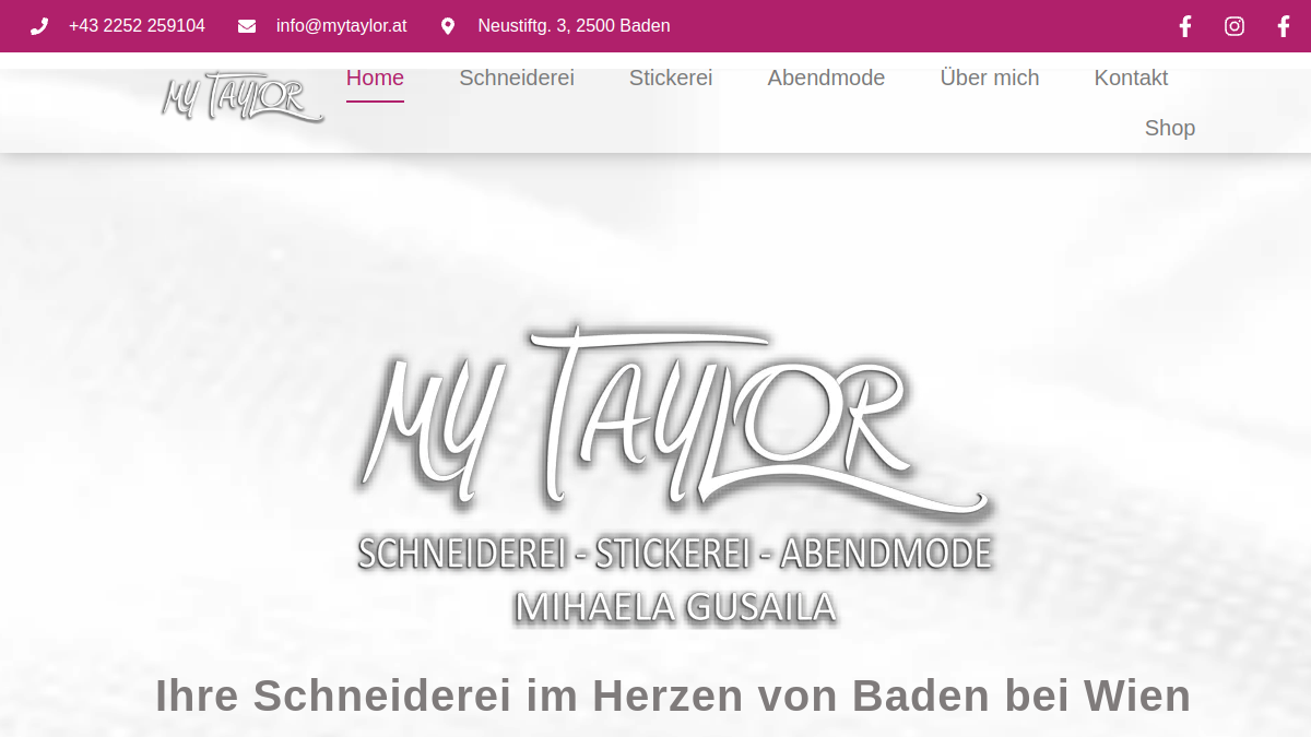 Website-Vorschau von My Taylor