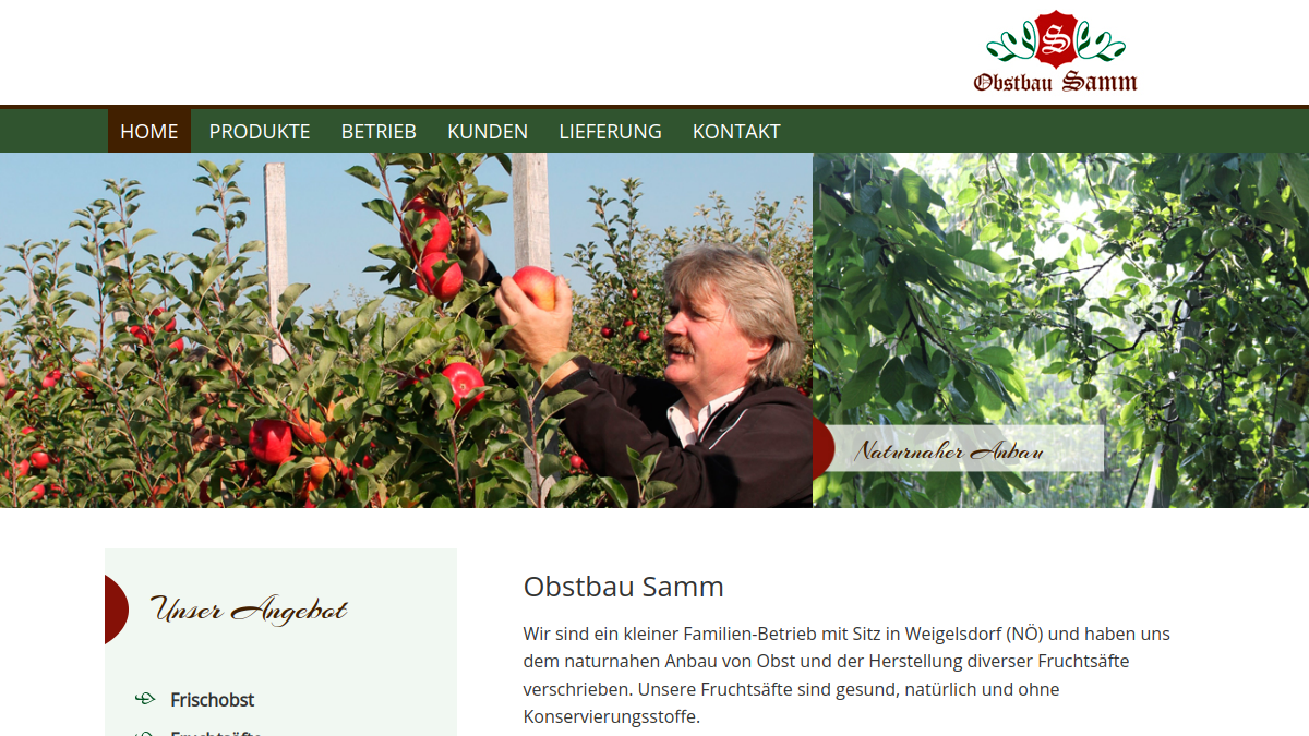 Website-Vorschau von Obstbau Samm