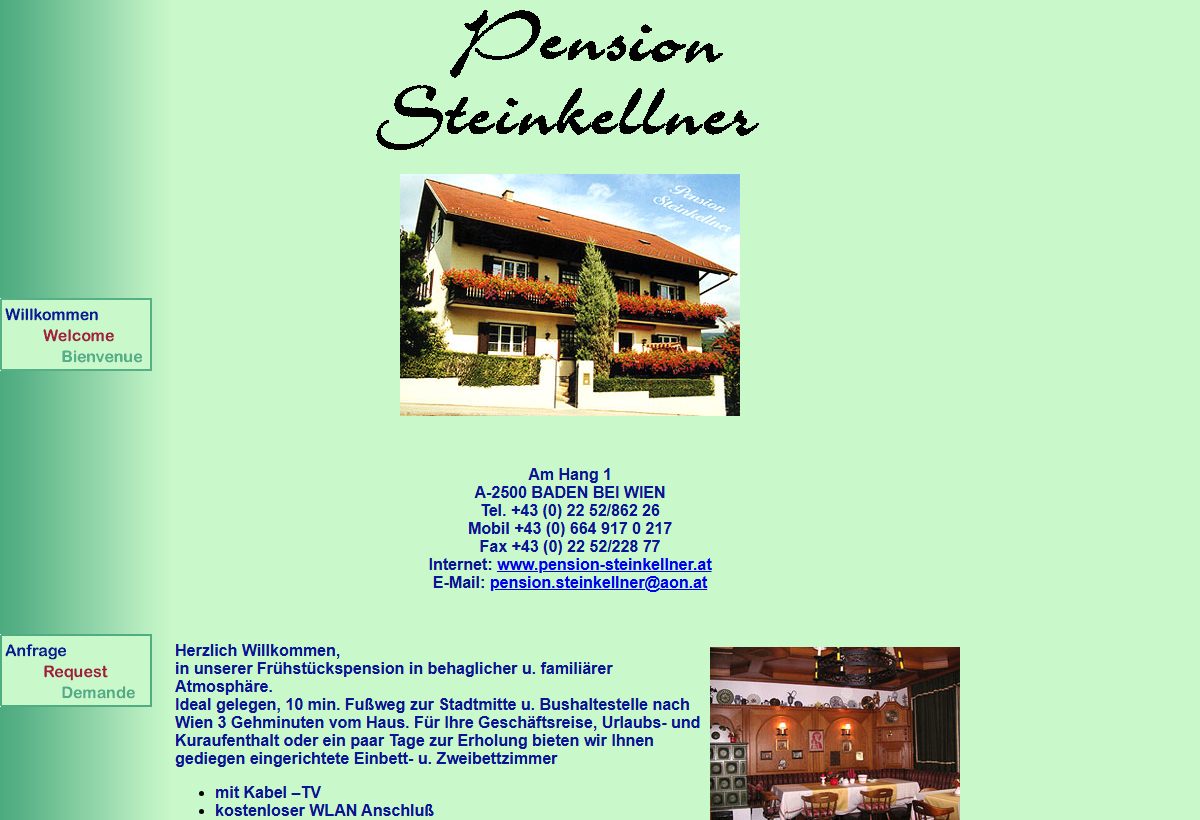 Website-Vorschau von Pension Steinkellner