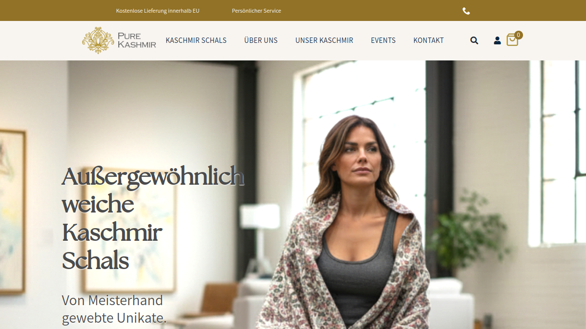 Website-Vorschau von PURE KASHMIR