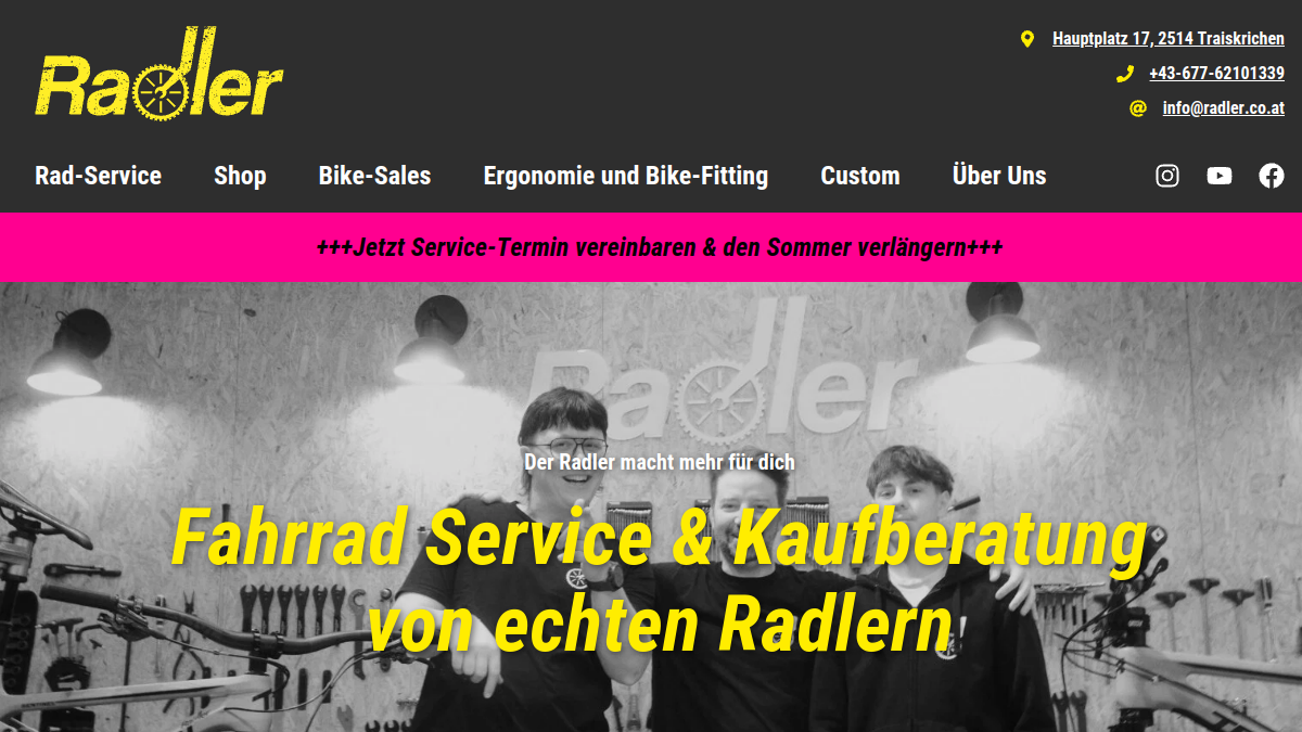Website-Vorschau von Radler