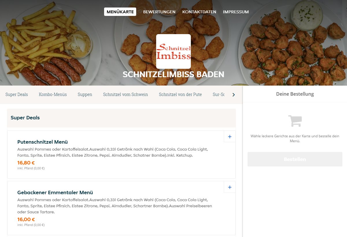 Website-Vorschau von Schnitzelimbiss