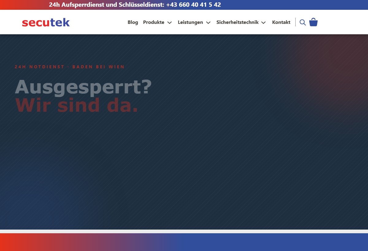Website-Vorschau von secutek Schlüsselservice