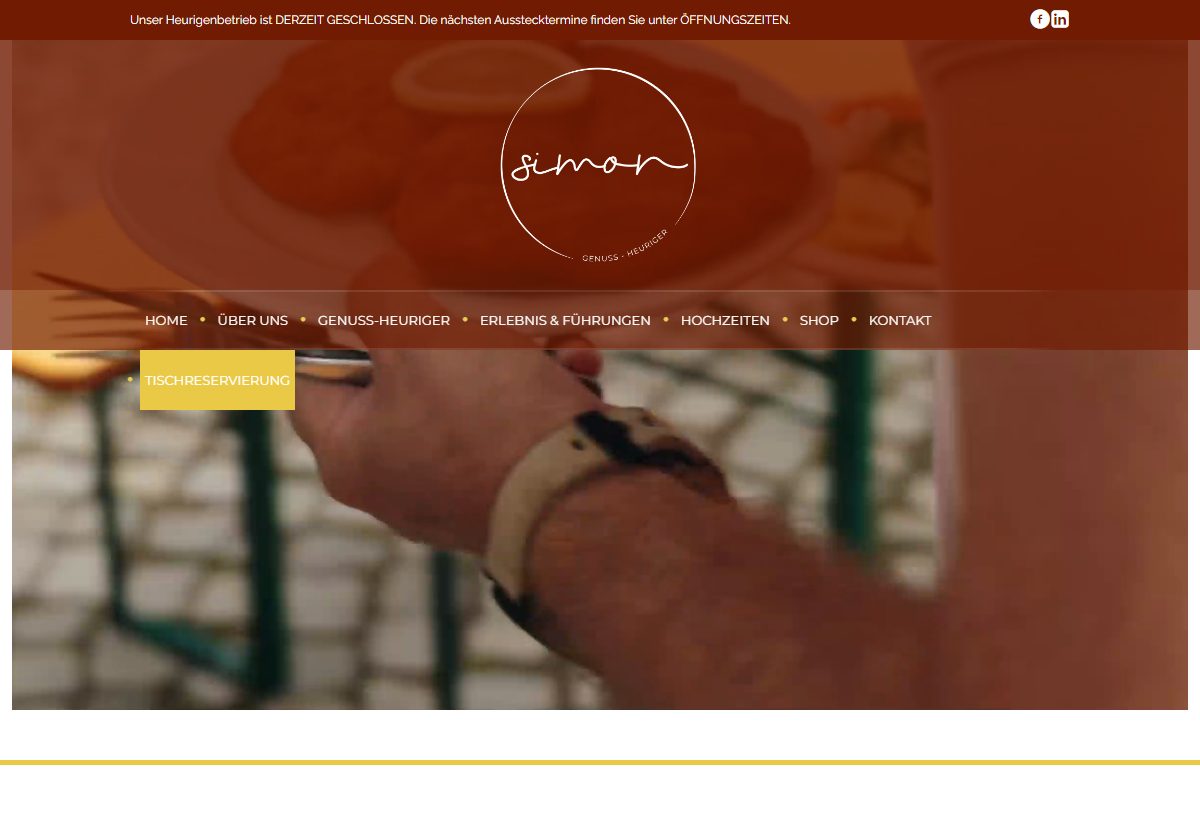 Website-Vorschau von Simon Genuss Heuriger