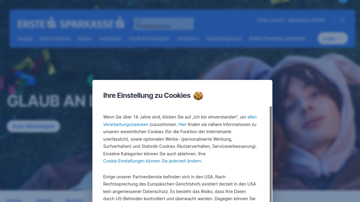 Website-Vorschau von SPARKASSE POTTENSTEIN 