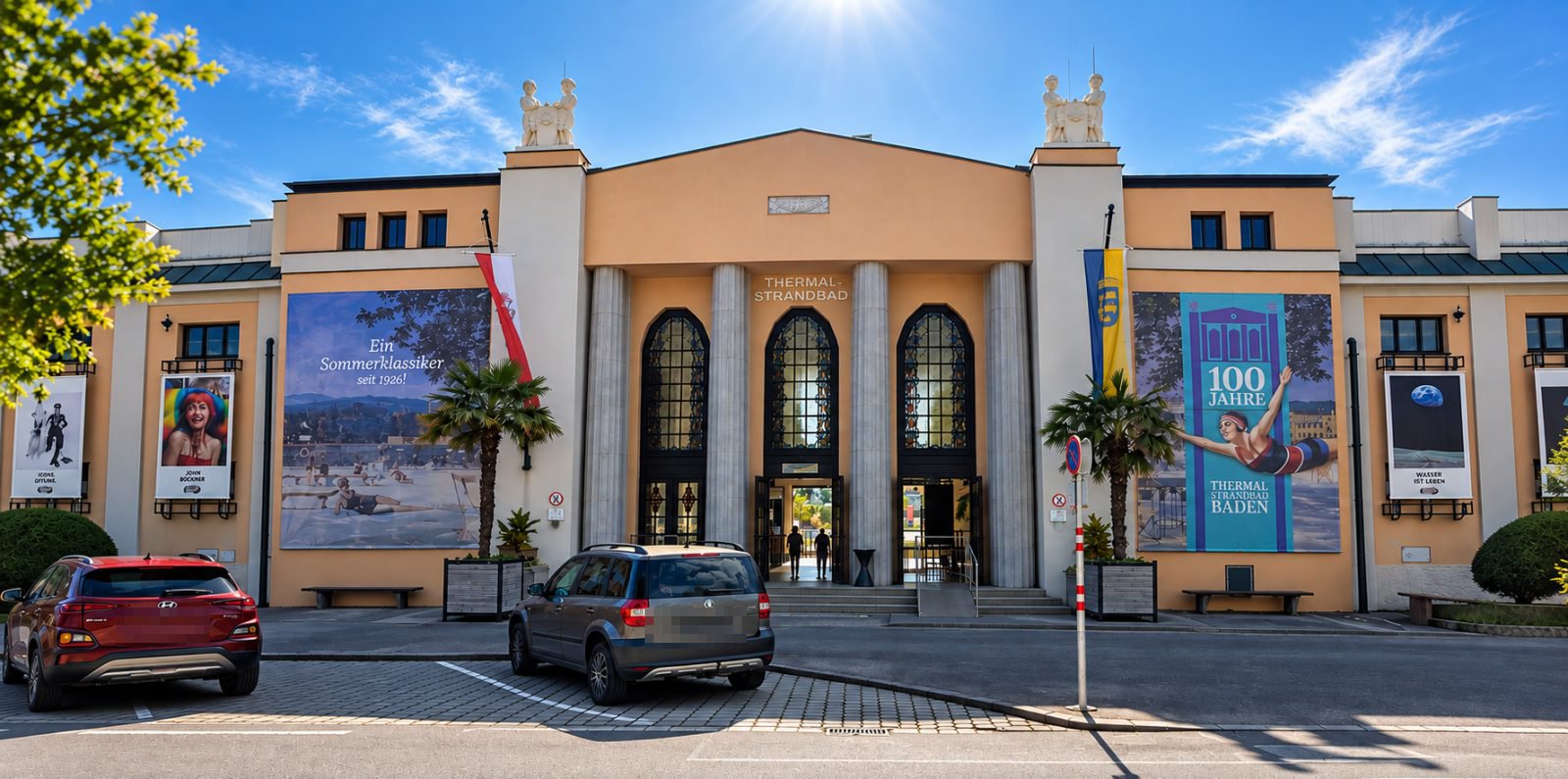 Website-Vorschau der Stadt Baden zum Thermalstrandbad (baden.at)