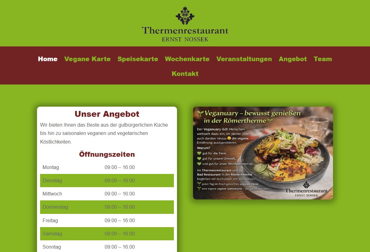 Website-Vorschau von Thermenrestaurant Römertherme