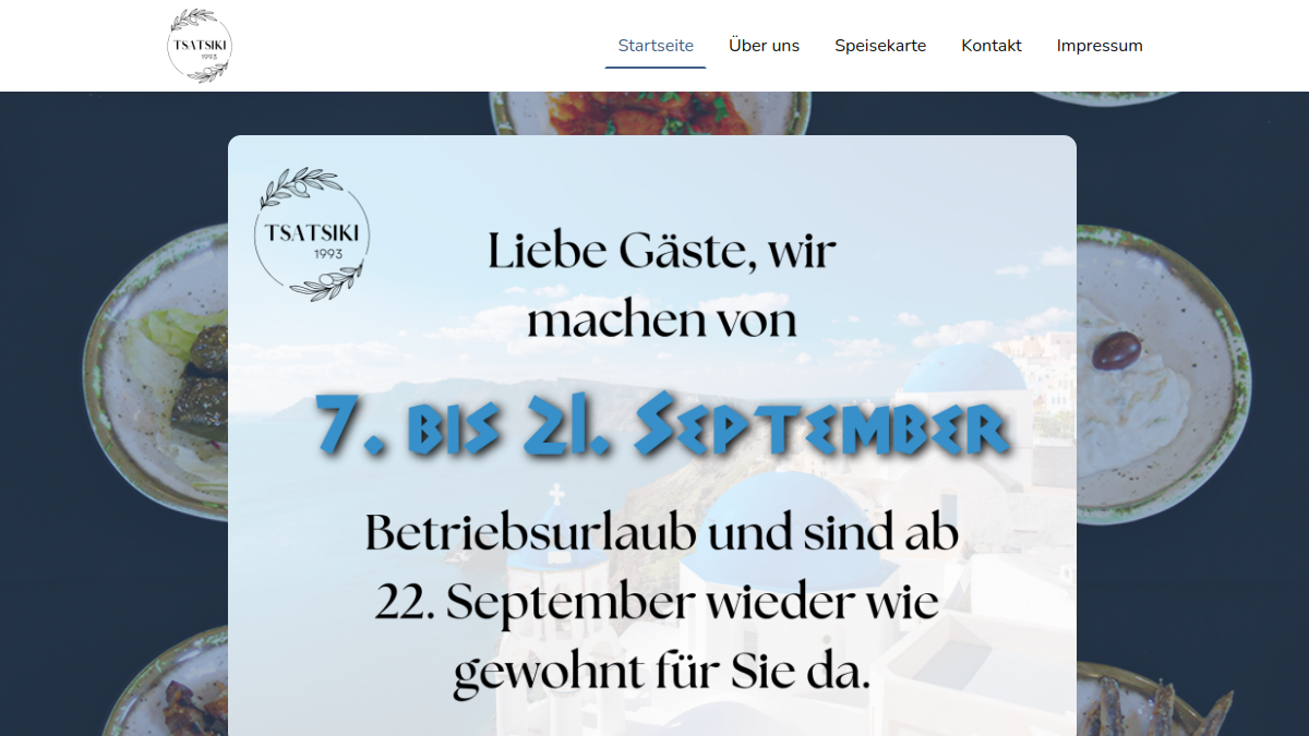 Website-Vorschau von Tsatsiki