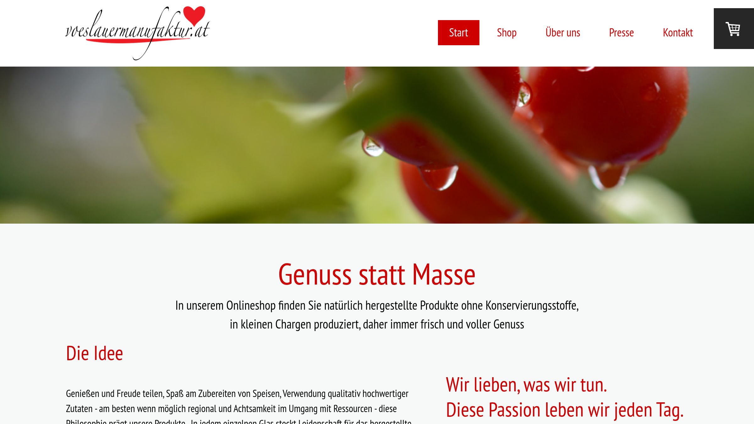 Website-Vorschau von Voeslauermanufaktur