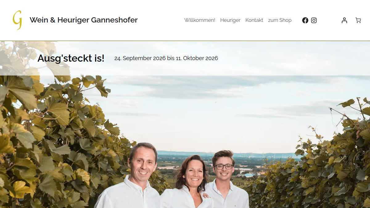Website-Vorschau von Wein & Heuriger Ganneshofer