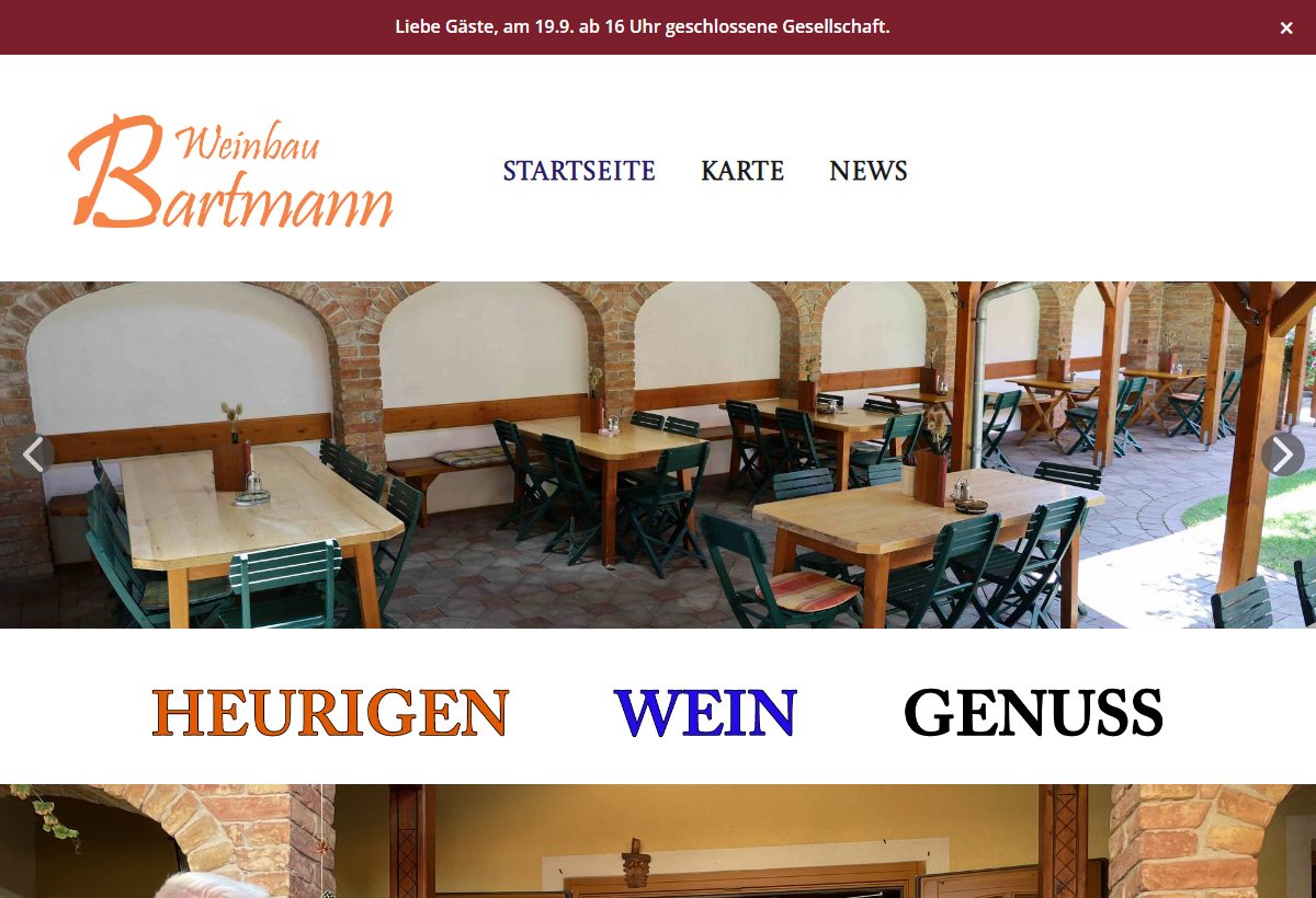 Website-Vorschau von Weinbau Bartmann Doris