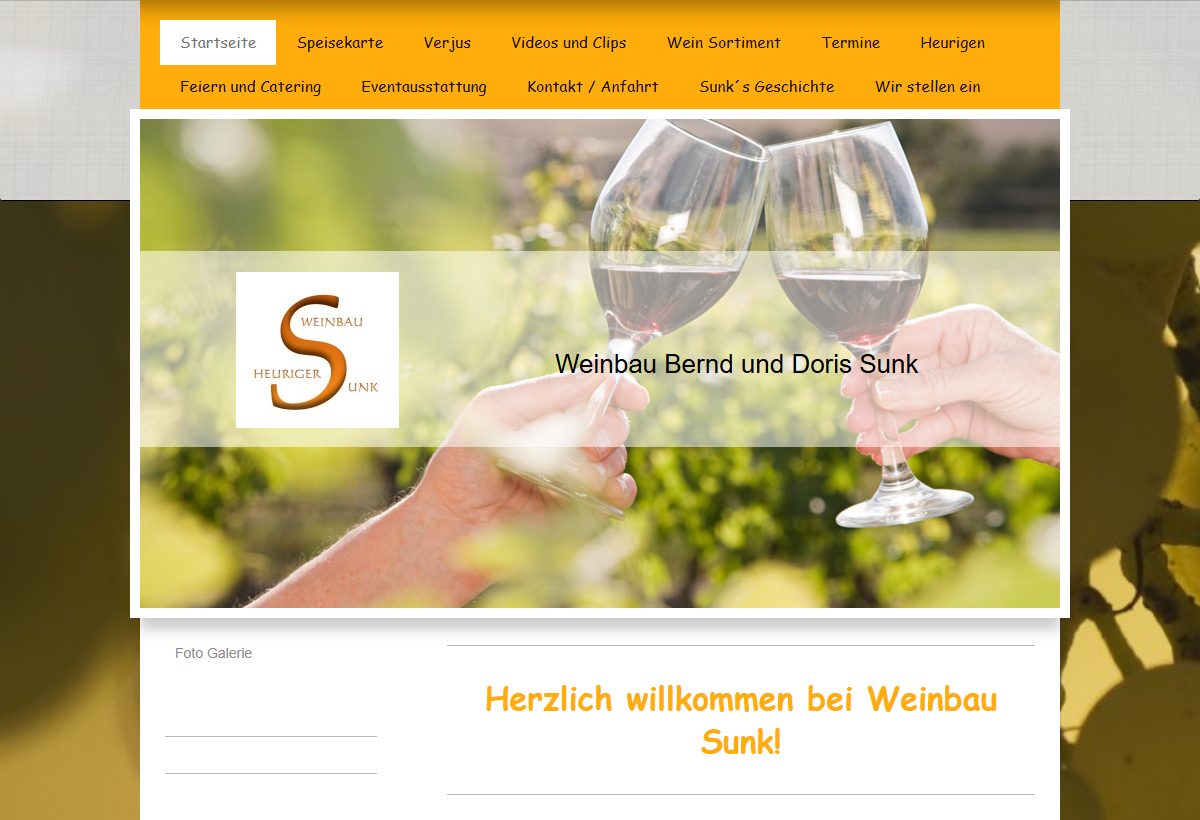 Website-Vorschau von Weinbau Heuriger Bernd und Doris Sunk