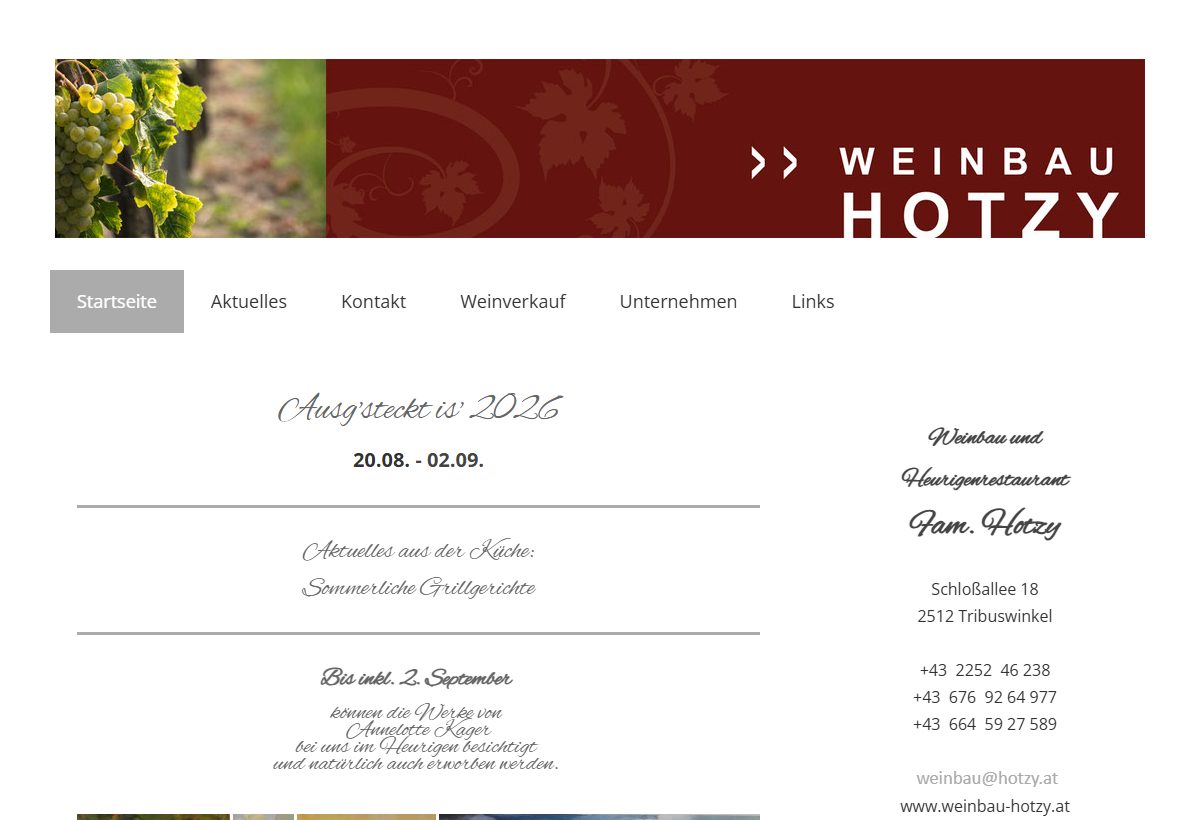 Website-Vorschau von Weinbau Hotzy