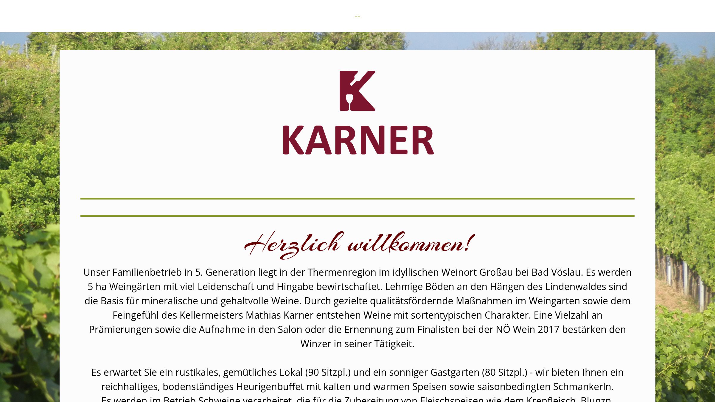 Website-Vorschau von Weinbau Karner