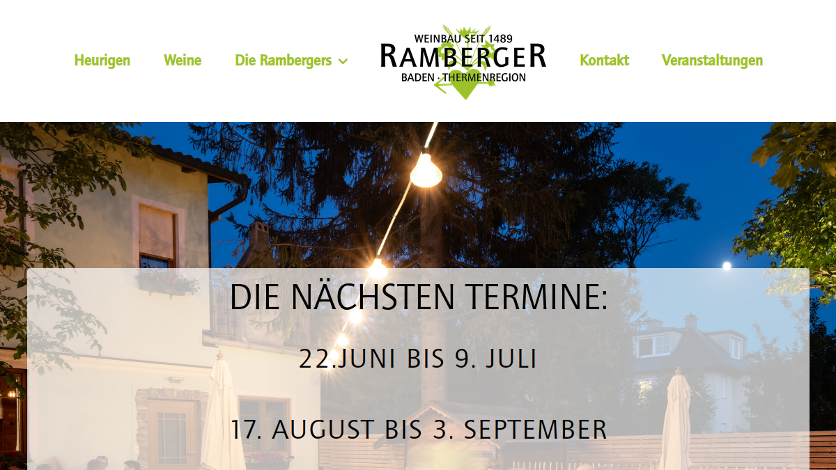 Website-Vorschau von Weinbau Ramberger