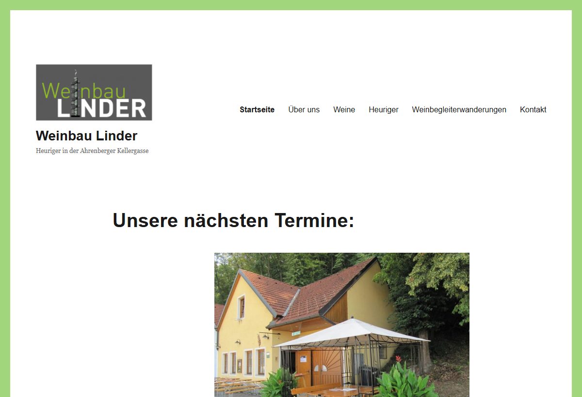 Website-Vorschau von Weinbau & Schmankerlheuriger Linder