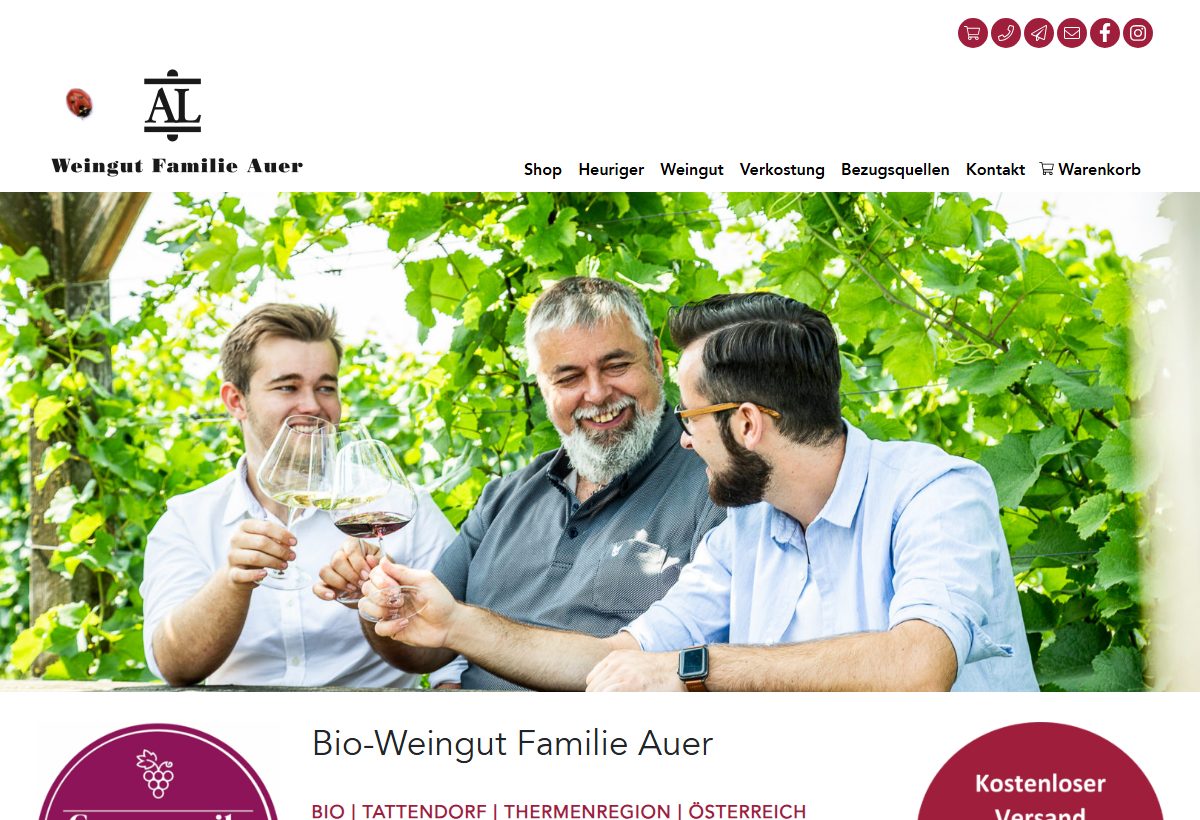 Website-Vorschau von Weingut Familie Auer