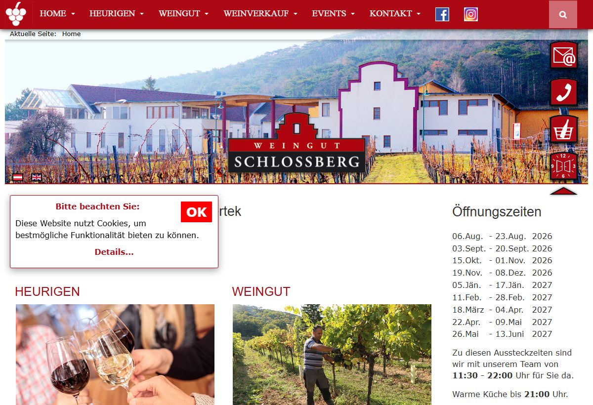 Website-Vorschau von Weingut Schlossberg