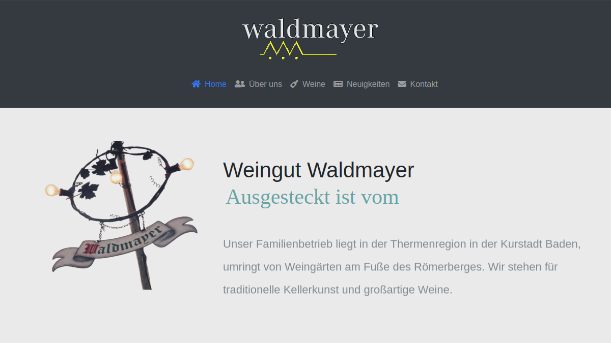 Website-Vorschau von Weingut Waldmayer