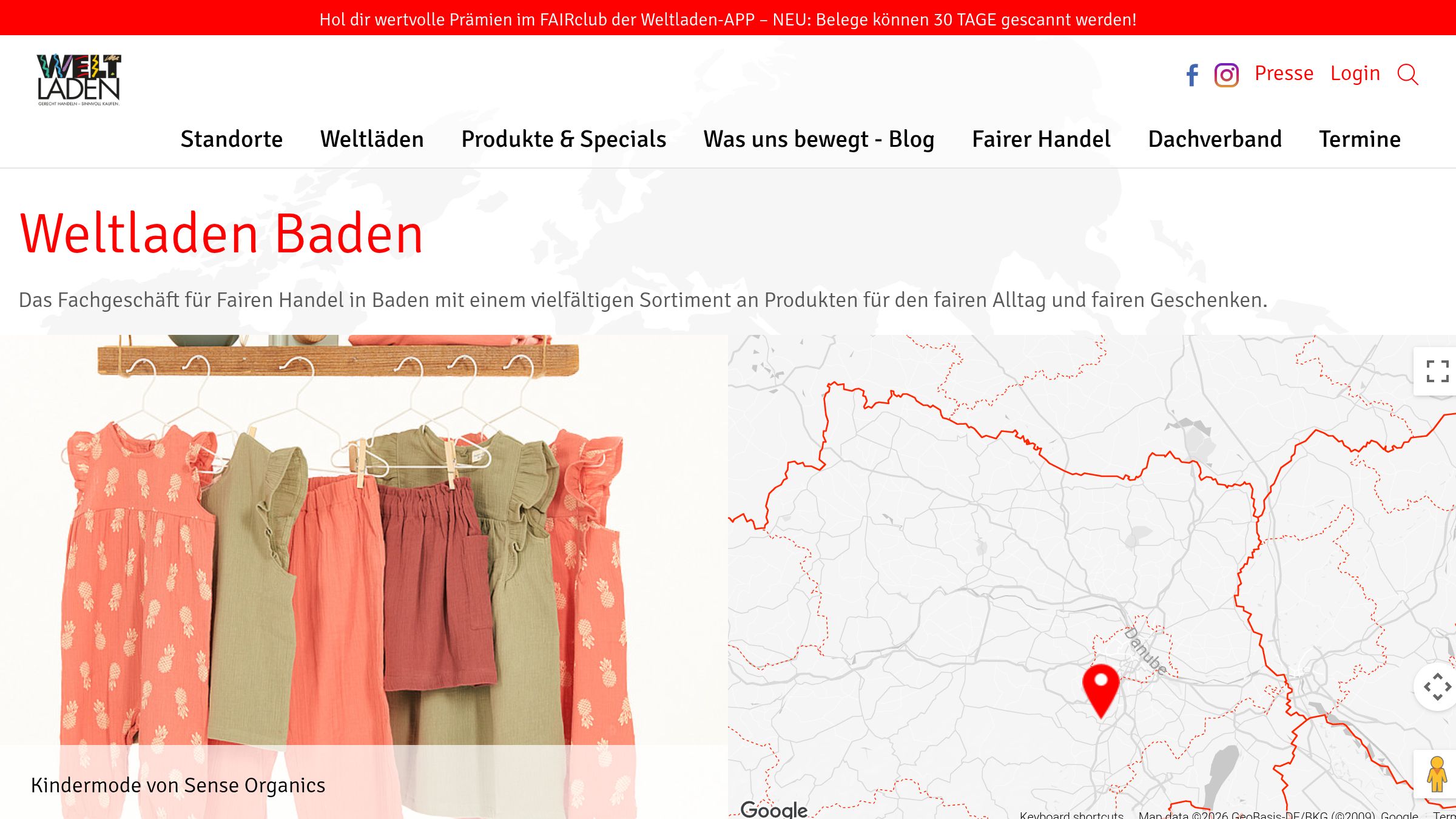 Website-Vorschau von Weltladen Baden